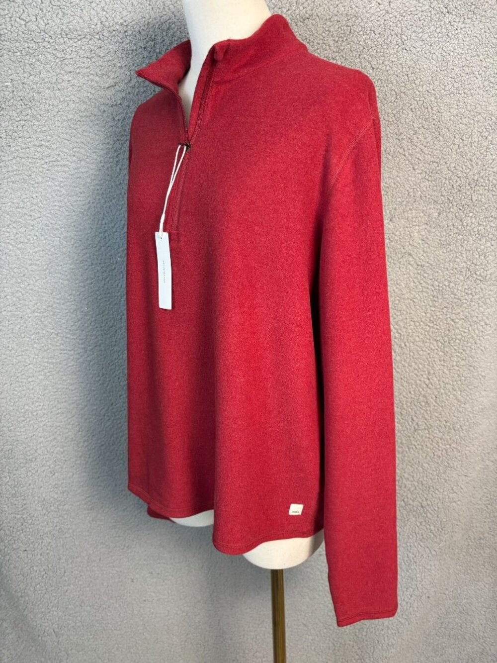 ODODOS Women's Fleece Half-Zip Sweatshirts–Ultra Soft Long Sleeve Red Lg NWT's - Picture 4 of 8